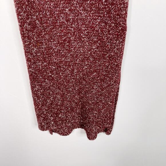Anthropologie XS Bordeaux Red Flowy Maxi Tunic Sweater Turtleneck Sleeveless - Picture 6 of 15